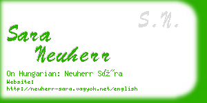 sara neuherr business card